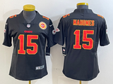 Chiefs 25/26 Mahomes #15 Black/Red/Yellow Women NFL Jersey