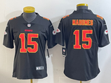 Chiefs 25/26 Mahomes #15 Black/Red/Yellow Women NFL Jersey