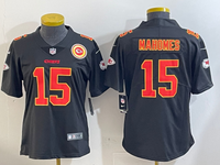 Chiefs 25/26 Mahomes #15 Black/Red/Yellow Women NFL Jersey