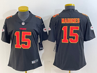 Chiefs 25/26 Mahomes #15 Black/Red/Yellow Women NFL Jersey