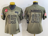 Chiefs 25/26 Mahomes #15 Olive Women NFL Jersey