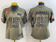Chiefs 25/26 Mahomes #15 Olive Women NFL Jersey
