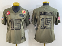 Chiefs 25/26 Mahomes #15 Olive Women NFL Jersey