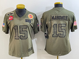 Chiefs 25/26 Mahomes #15 Olive Women NFL Jersey