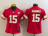 Chiefs 25/26 Mahomes #15 Red/White/Yellow Women NFL Jersey