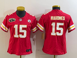 Chiefs 25/26 Mahomes #15 Red/White/Yellow Women NFL Jersey