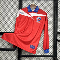 Chile 1998 Retro Red/White/Blue Home Long Sleeve Jersey