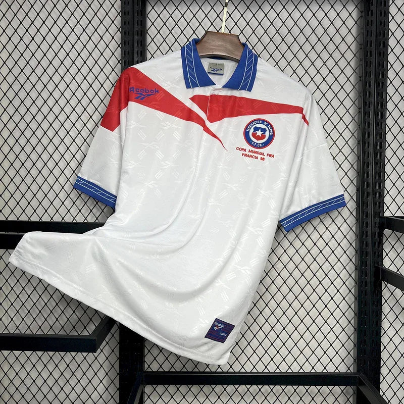Chile 1998 Retro White/Red/Blue Away Jersey