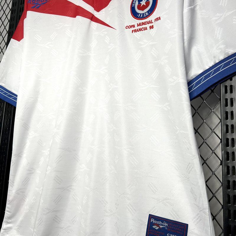 Chile 1998 Retro White/Red/Blue Away Jersey