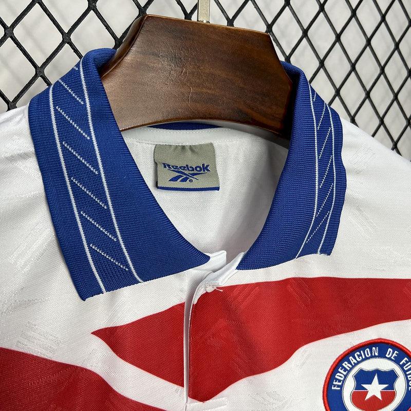 Chile 1998 Retro White/Red/Blue Away Jersey
