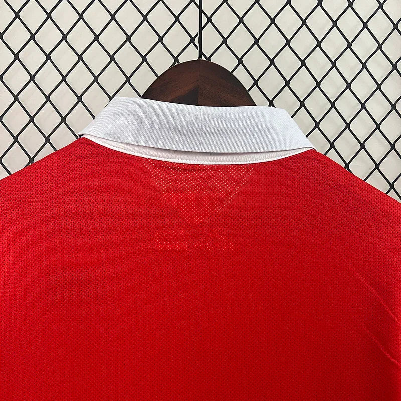 Chile 2015/16 Retro Red/White Collar Blue Trim Jersey