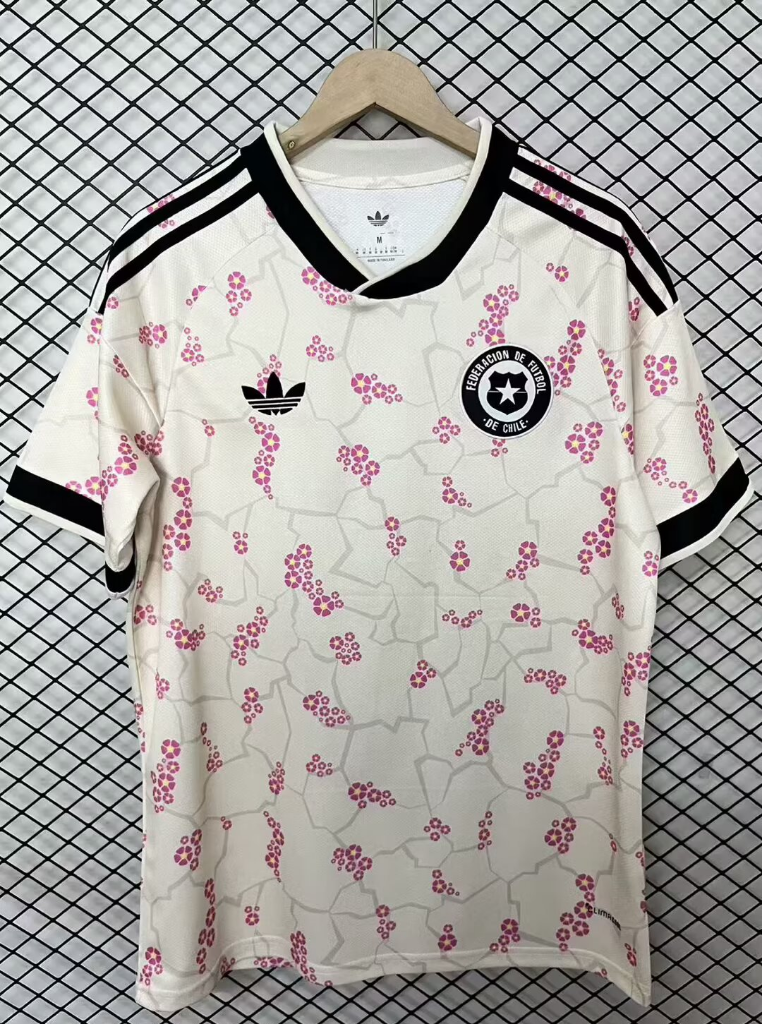 Chile 2026 White/Black/Pink World Cup 3 Stripes Away Jersey