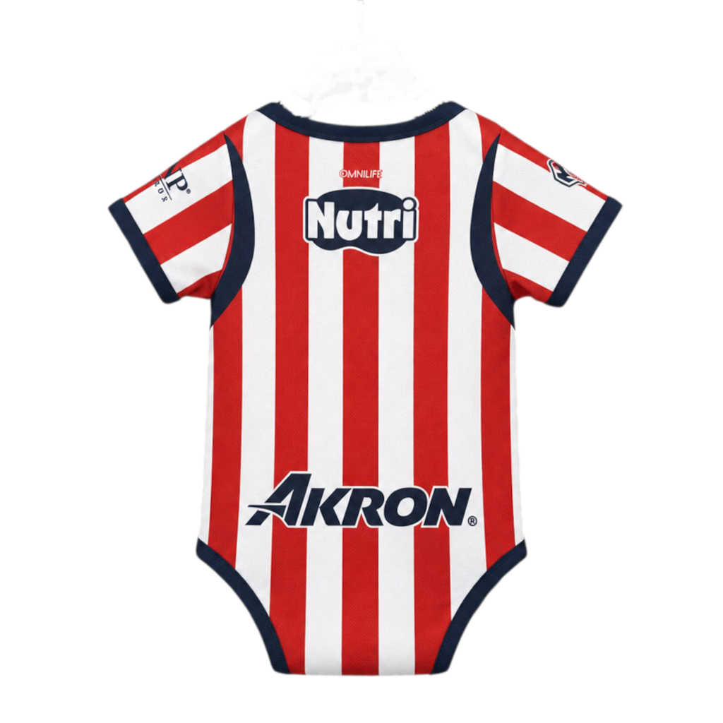 Chivas 26/27 Red/White Striped Home Baby Bodysuit Jersey