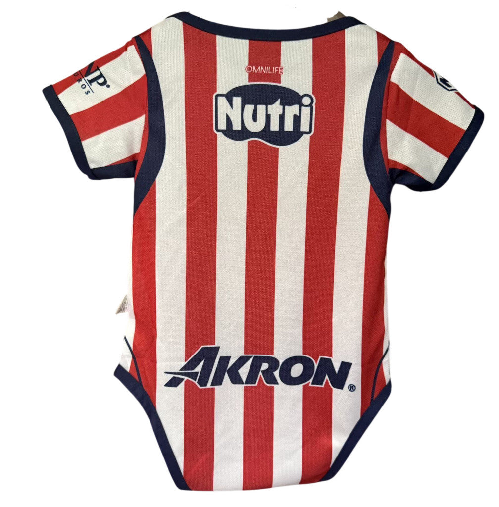 Chivas 26/27 Red/White Stripes Home Baby Bodysuit Jersey