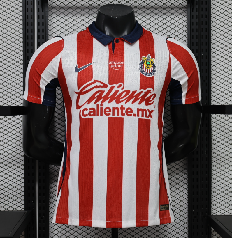 Chivas 26/27 Red/White Stripes Home Player Version Jersey