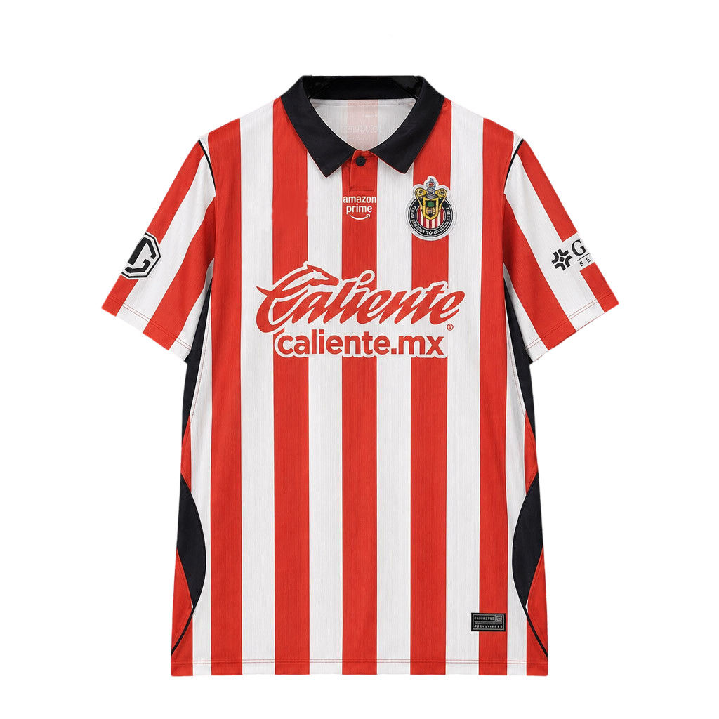 Chivas 26/27 Red/White Stripes/Navy Trim Home Jersey