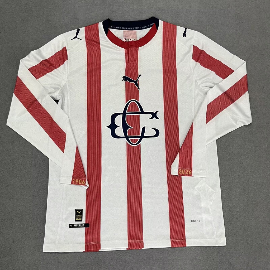 Chivas 26/27 White/Red 120th Anniversary Long Sleeve Jersey