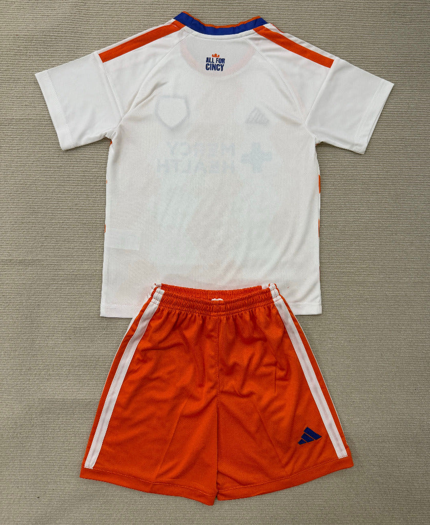 Cincinnati 26/27 White/Orange Away Kids Jersey Set