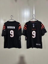Cincinnati Bengals 25/26 Burrow #9 Black Game Kids Jersey