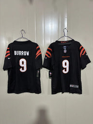 Cincinnati Bengals 25/26 Burrow #9 Black Game Kids Jersey