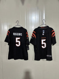 Cincinnati Bengals 25/26 Higgins #5 Black Game Kids Jersey