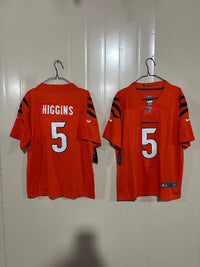 Cincinnati Bengals 25/26 Higgins #5 Red Game Kids Jersey