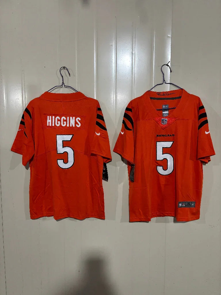 Cincinnati Bengals 25/26 Higgins #5 Red Game Kids Jersey