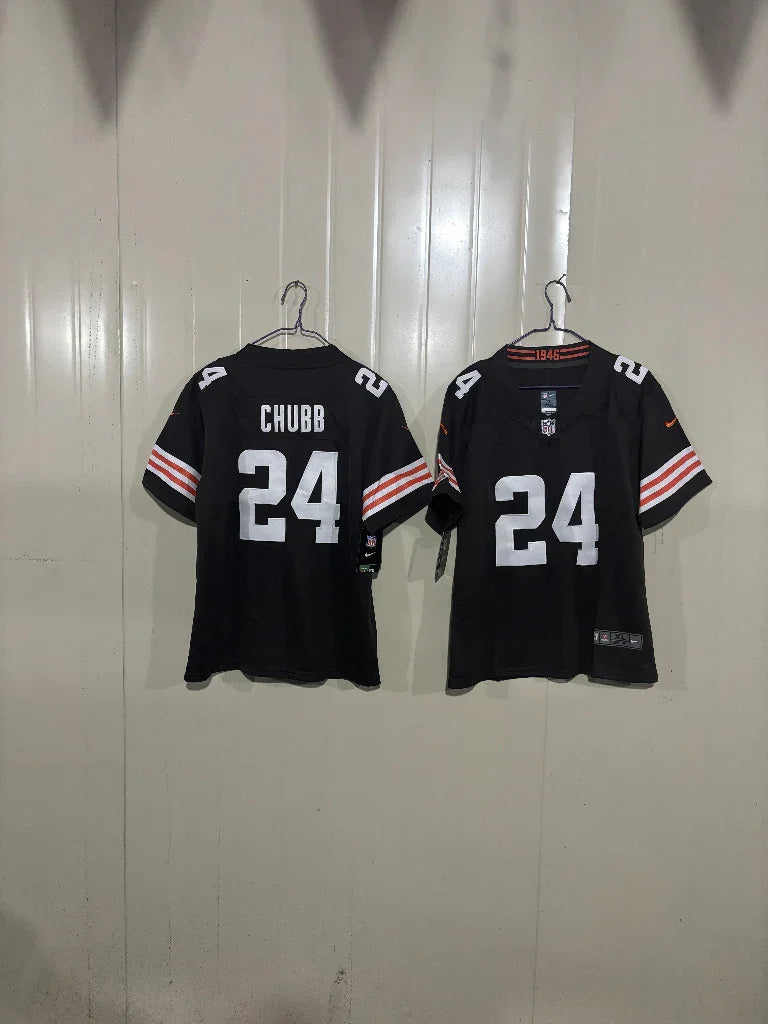 Cleveland Browns 25/26 Chubb #24 Black Kids Jersey