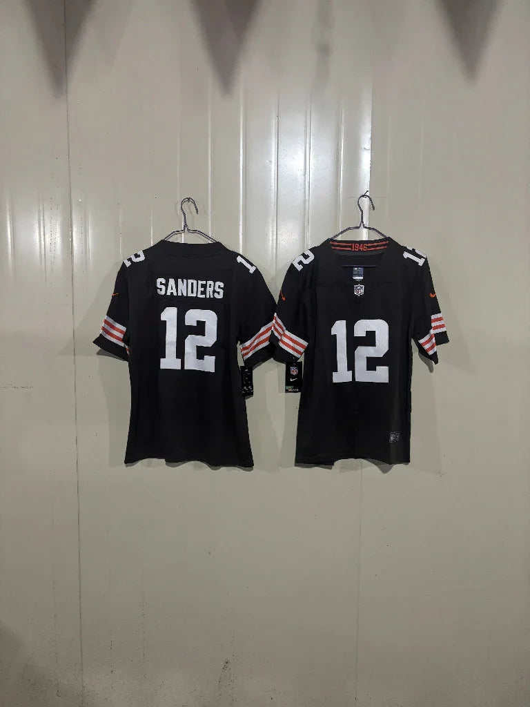 Cleveland Browns 25/26 Sanders #12 Black Kids Jersey