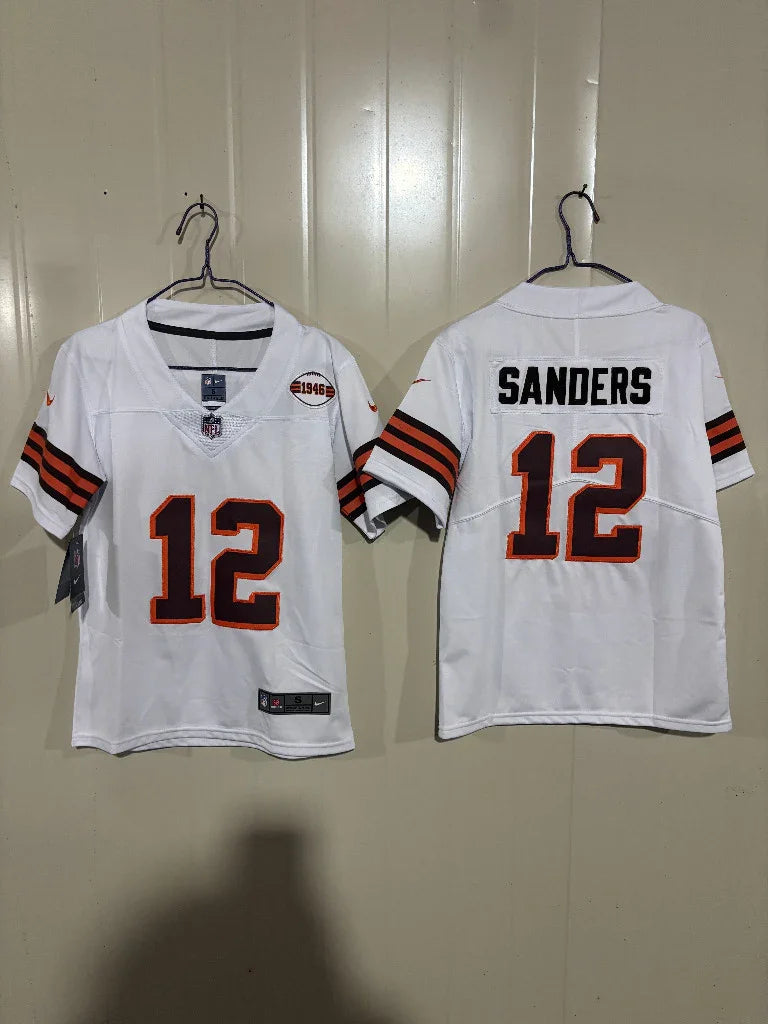 Cleveland Browns 25/26 Sanders #12 White Game Kids Jersey