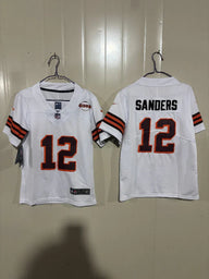 Cleveland Browns 25/26 Sanders #12 White Game Kids Jersey