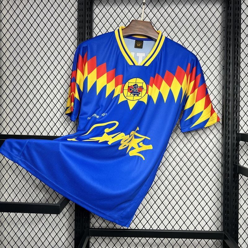 Club America 1995 Vintage Retro Blue Away Jersey