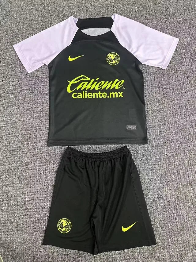 Club America 23/24 Black Goalkeeper Kids Jersey Set