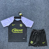 Club America 23/24 Black Goalkeeper Kids Jersey Set