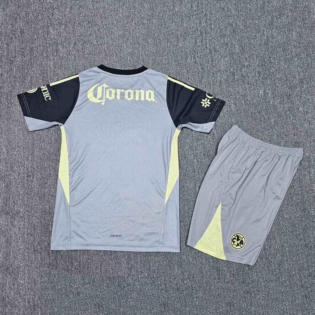 Club America 25/26 Gray/Black Goalkeeper Kids Jersey Set