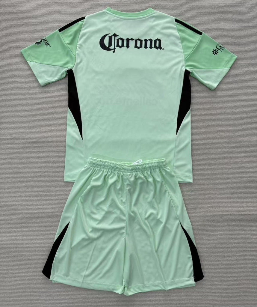 Club America 25/26 Light Green Goalkeeper Kids Jersey Set