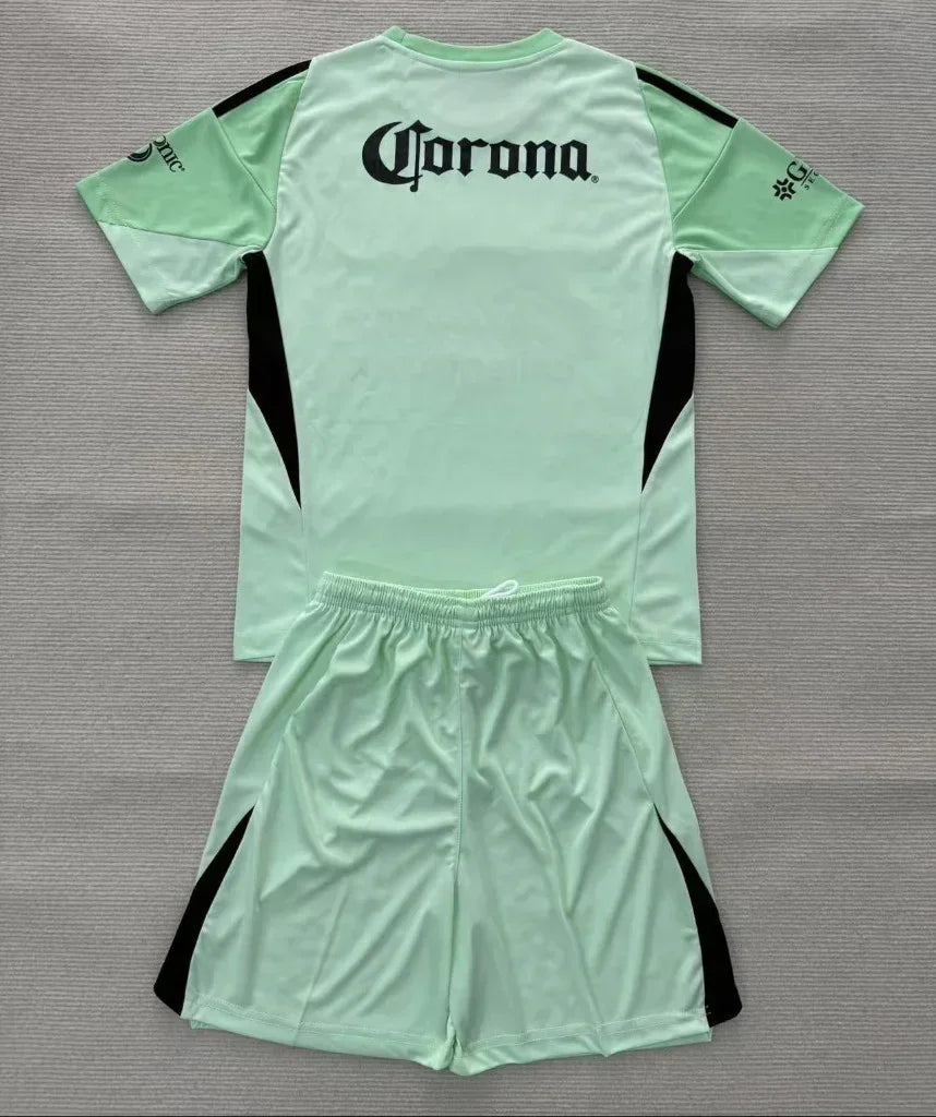 Club America 25/26 Light Green Goalkeeper Kids Jersey Set
