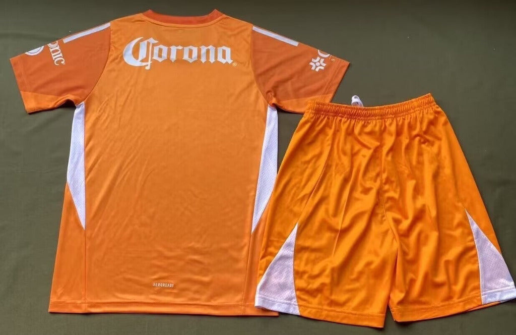 Club America 25/26 Orange Goalkeeper Kids Jersey Set