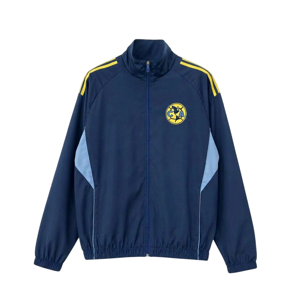 Club America 26/27 Navy Blue/Yellow Stripes Windbreaker Full-Zip Jacket