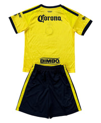 Club America 26/27 Yellow/Black and Red Stripes Home Kids Jersey Set