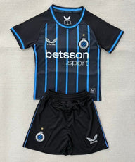 Club Brugge 25/26 Black/Blue Home Kids Jersey Set