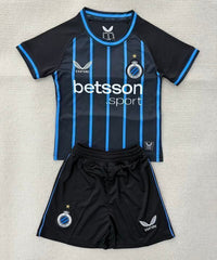 Club Brugge 25/26 Black/Blue Home Kids Jersey Set