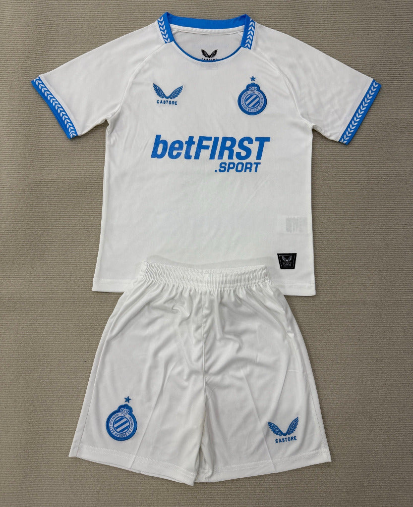 Club Brugge 25/26 White/Blue Away Kids Jersey Set