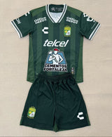 Club Leon 25/26 Green/Black Stripe Home Kids Jersey Set