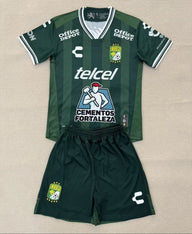 Club Leon 25/26 Green/Black Stripe Home Kids Jersey Set