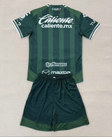 Club Leon 25/26 Green/Black Stripe Home Kids Jersey Set