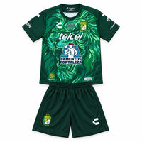 Club Leon 26/27 Green Lion Face Home Kids Jersey Set