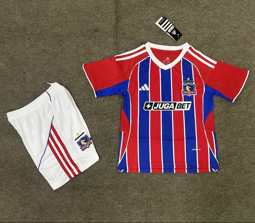 Colo-Colo 25/26 Red/Blue Third Away Kids Jersey Set