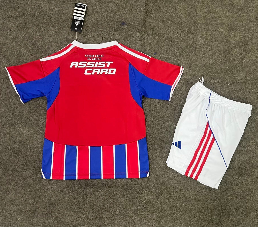 Colo-Colo 25/26 Red/Blue Third Away Kids Jersey Set