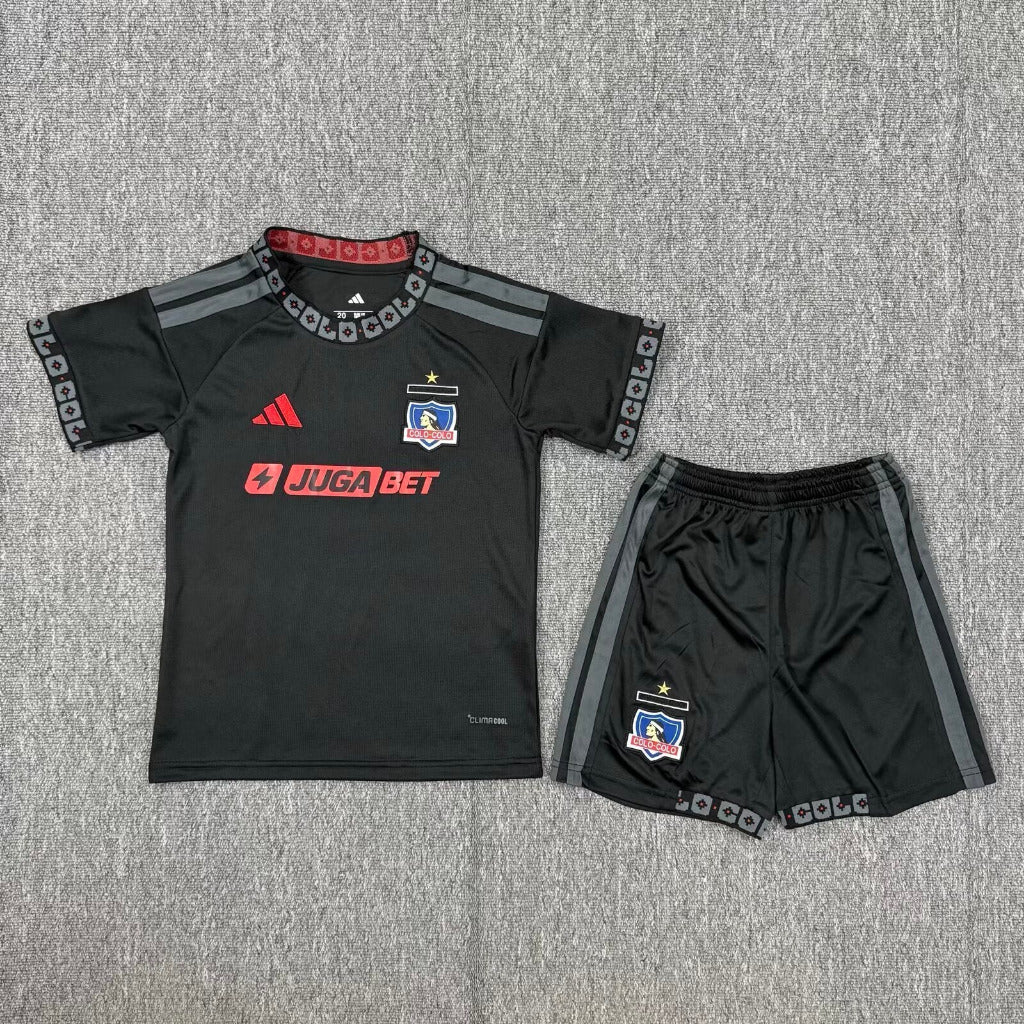 Colo-Colo 26/27 Black Away Kids Jersey Set